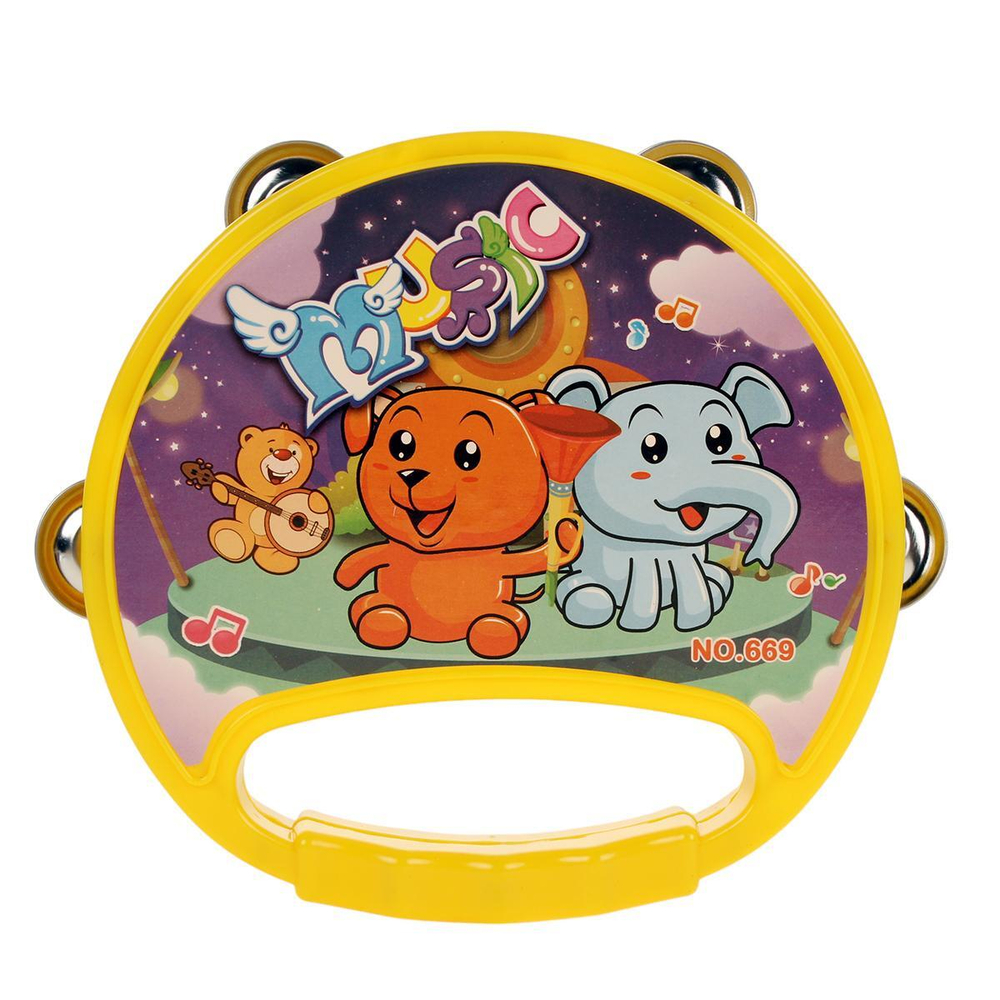 Бубен 16см, желтый, пакет 669E