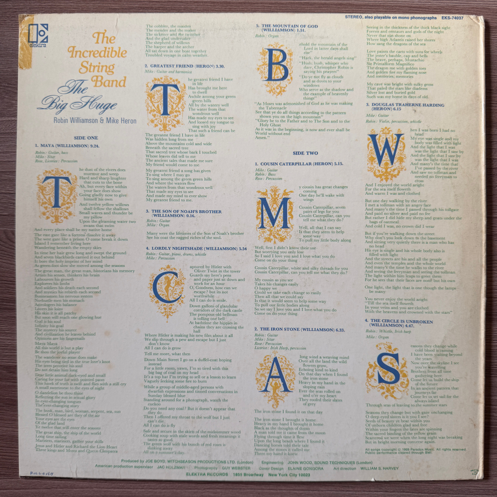 The Incredible String Band ‎– The Big Huge (США 1969г.) Т
