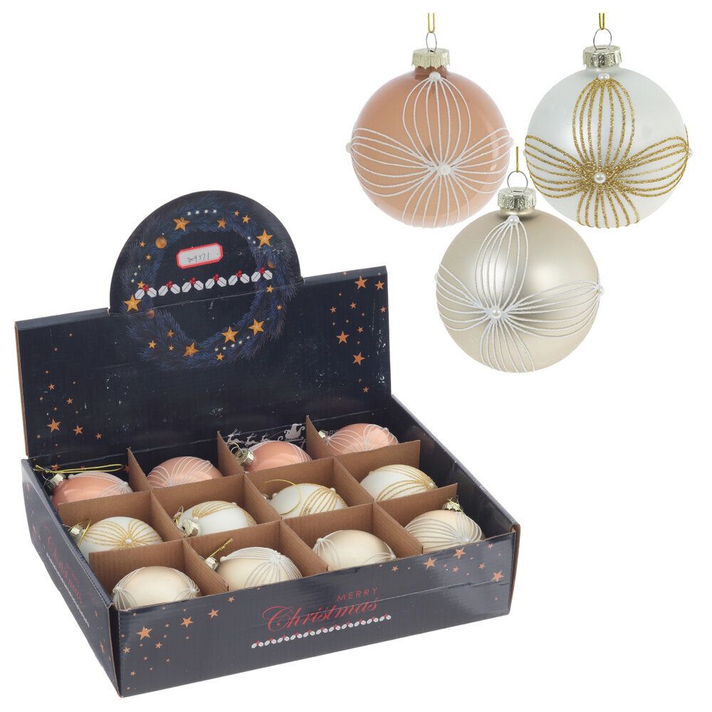 GAEM Набор из 12шт Украшение новогоднее "Шар", D 8 см, L34 W25 H9 см