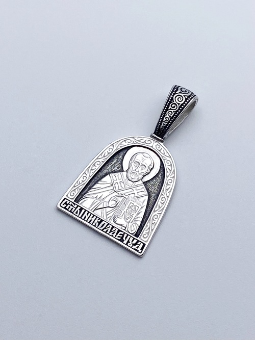 Образок из серебра/Чернение/Николай