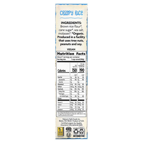 Nature's Path, хрустящие шарики из органического риса, 284 г (10 унций)