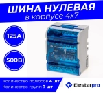 Шина нулевая, кросс-модуль 4x7, для DIN-рейки
