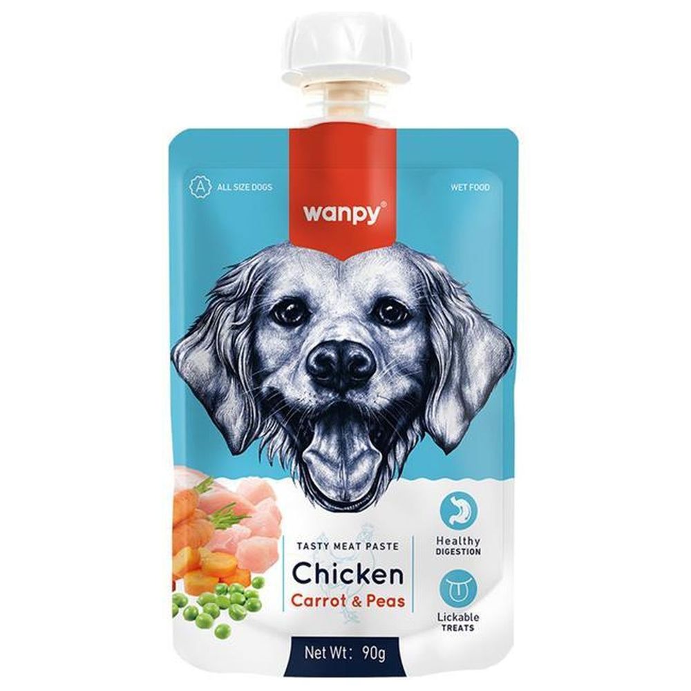 Wanpy Dog Лакомство для собак Мясное пюре из курицы 90 г