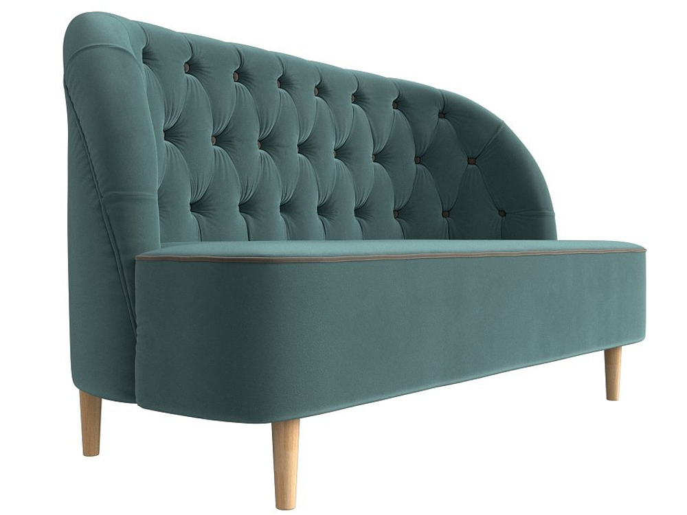 Кушетка Амиса, Бирюзовый\Коричневый, Велюр, 109828