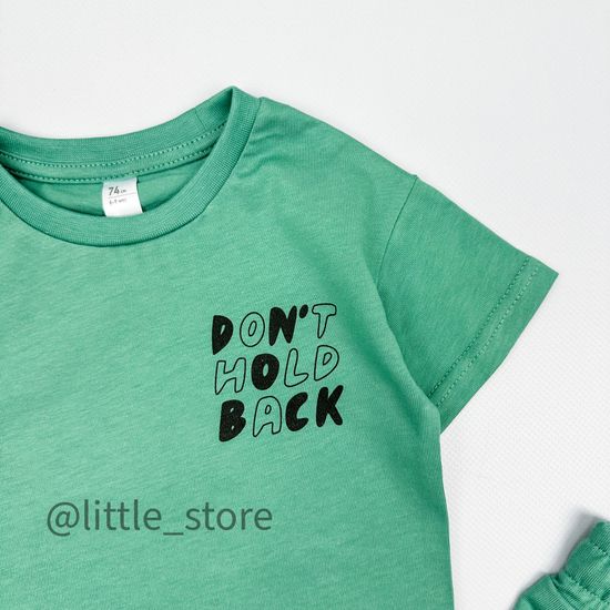 Комплект хлопковый с шортами, Шалфей