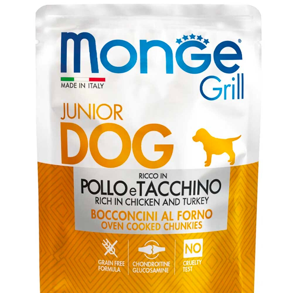 Monge Junior Grill Pouch 100 г курица/индейка - консервы (паучи) для щенков