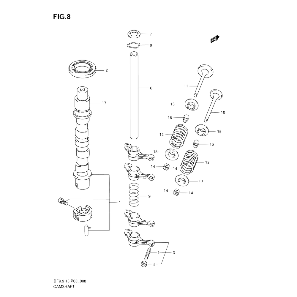 Suzuki 12911-93E00-0000 Клапан Впускной DF9.9B/ 15A/ 20A Оригинал