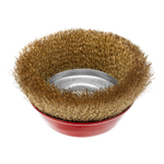 Щетка для УШМ, 150 мм, М14, "чашка", латунированная витая проволока Matrix