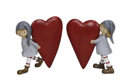 Декор "Гном с сердцем" большой в ассортименте 11,5х4,5х13см