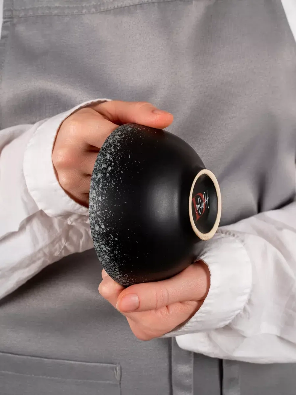 Набор посуды 2 тарелки 11,5 см пиалы глубокие черные матовые