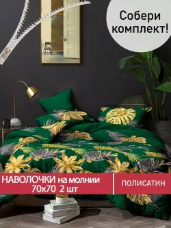 Наволочка комплект 2шт Полисатин Мечта "Брахма" 70x70 см на молнии