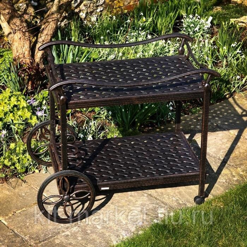 Сервировочный столик Latin из литого алюминия, античная бронза