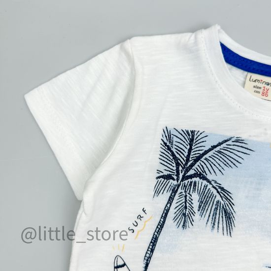 Комплект хлопковый "Hello" белый/синий