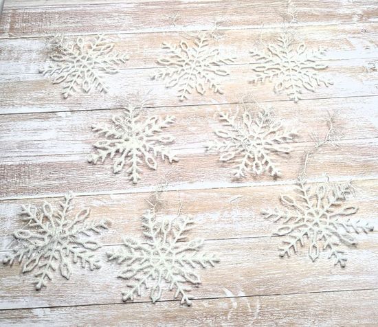 Украшение елочное "Снежинка", 14см (8 шт.)