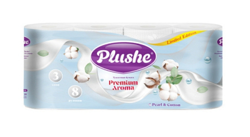ТУАЛЕТНАЯ БУМАГА ПЛЮШЕ 3 СЛ. 8 РУЛ. 8 УП.