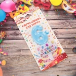 Свеча для торта Цифра С днем рождения «6» 5,5*4 см, голубой