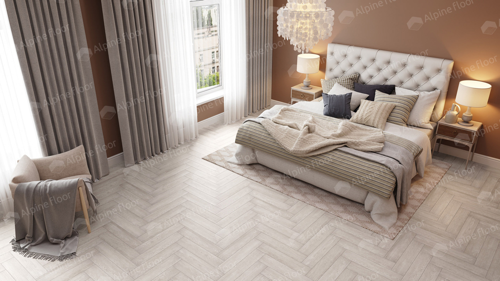 Напольная каменно-полимерная плитка PARQUET LIGHT ГОЛУБОЙ ЛЕС ЕСО 13-9