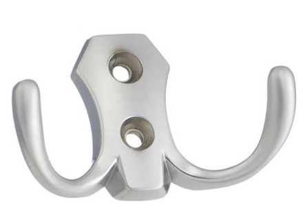 Крючок 2-х рожковый K2313 46x30 мм хром матовый (150)