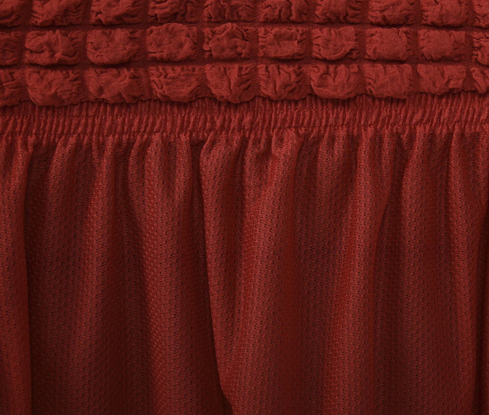 Комплект чехлов на трехместный диван и кресла с оборкой, цвет Терракот