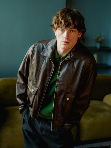 Укороченная коричневая куртка VOTUS из эко-кожи