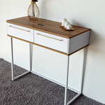 Туалетный столик консоль ROYAL 5211 эко (Дуб Кантри-Белый-р.золото)