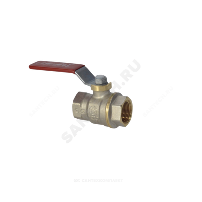 Кран шаровой DADO латунь никель R910 Ду 32 Ру42 ВР полнопроходной рычаг красный Giacomini R910X026
