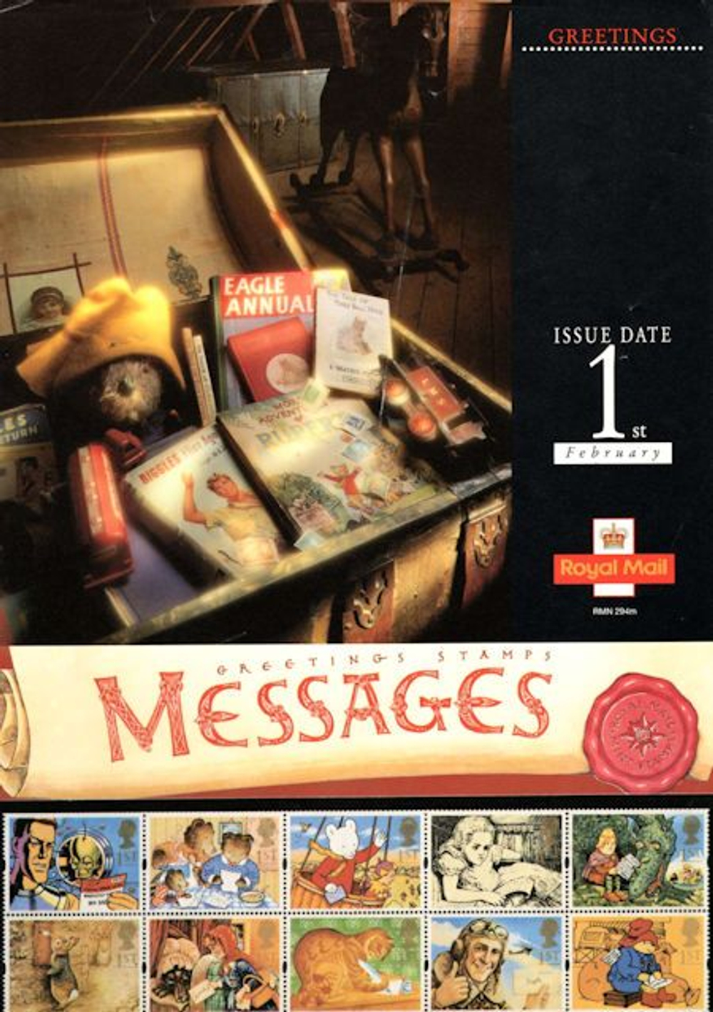 Конверт Первого дня Великобритании от 1 февраля 1994 года с маркой и спецгашением