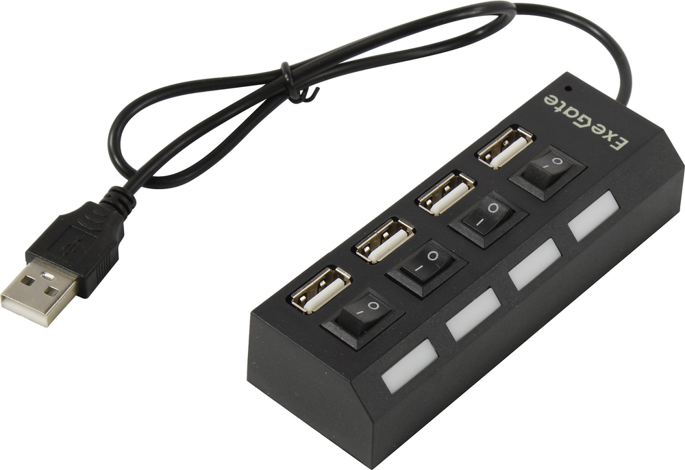 Разветвитель Exegate DUB-42SW &lt;EX293977RUS&gt; 4-Port USB2.0 HUB