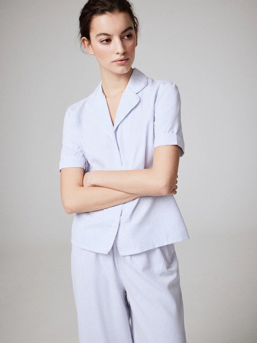 Пижама Голубой принт (рубашка с коротким рукавом + брюки)