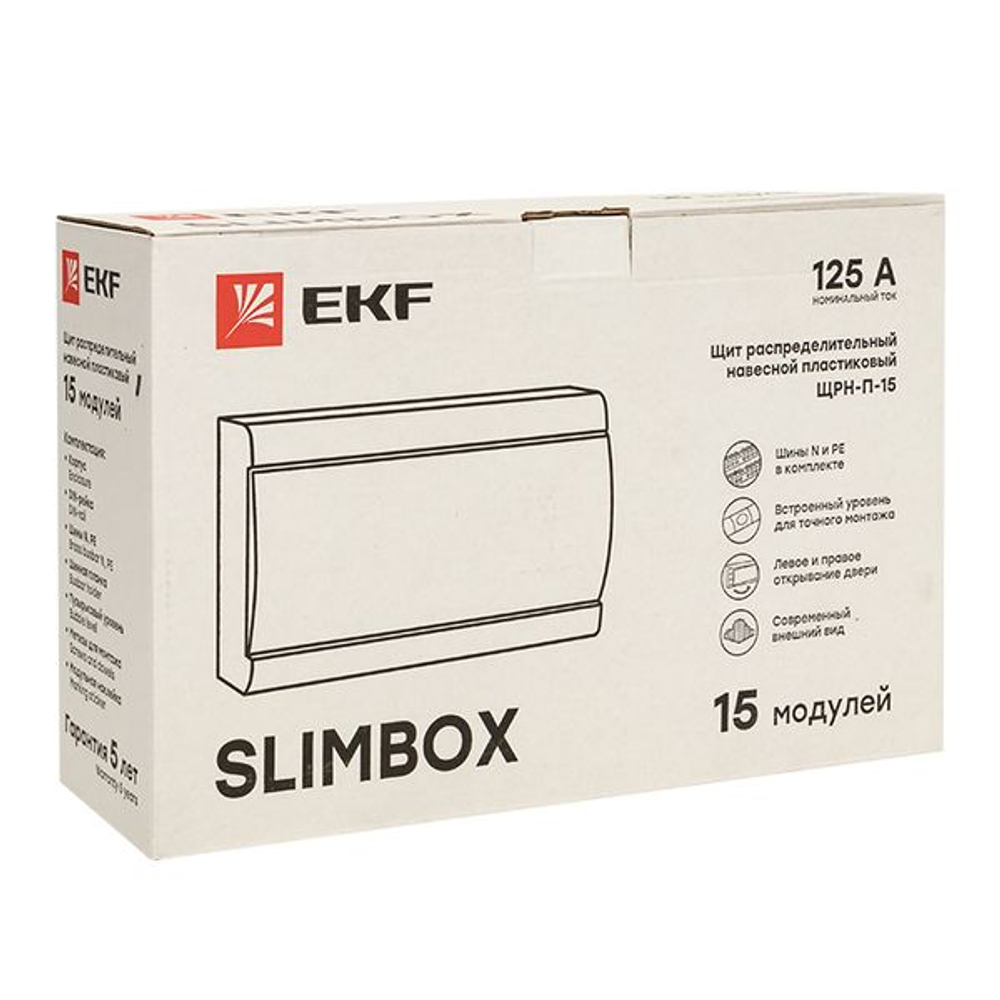 Щит распределительный ЩРН-П-15 "SlimBox" белая дверца IP41 EKF