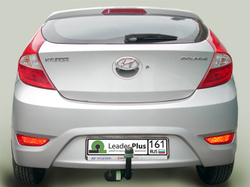 Фаркоп(прицепное) Лидер-Плюс для HYUNDAI SOLARIS / KIA RIO (седан, хетчбек) (2010-2017)(паспорт и сертификат в комплекте)(без электрики)H219-A