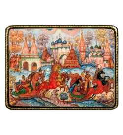 Народные промыслы ШК-19/ 3-C Шкатулка в технике декупаж «Тройка» (10х8х3,5)