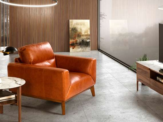 Кресло Angel Cerda KF1016-1P, коричневая кожа