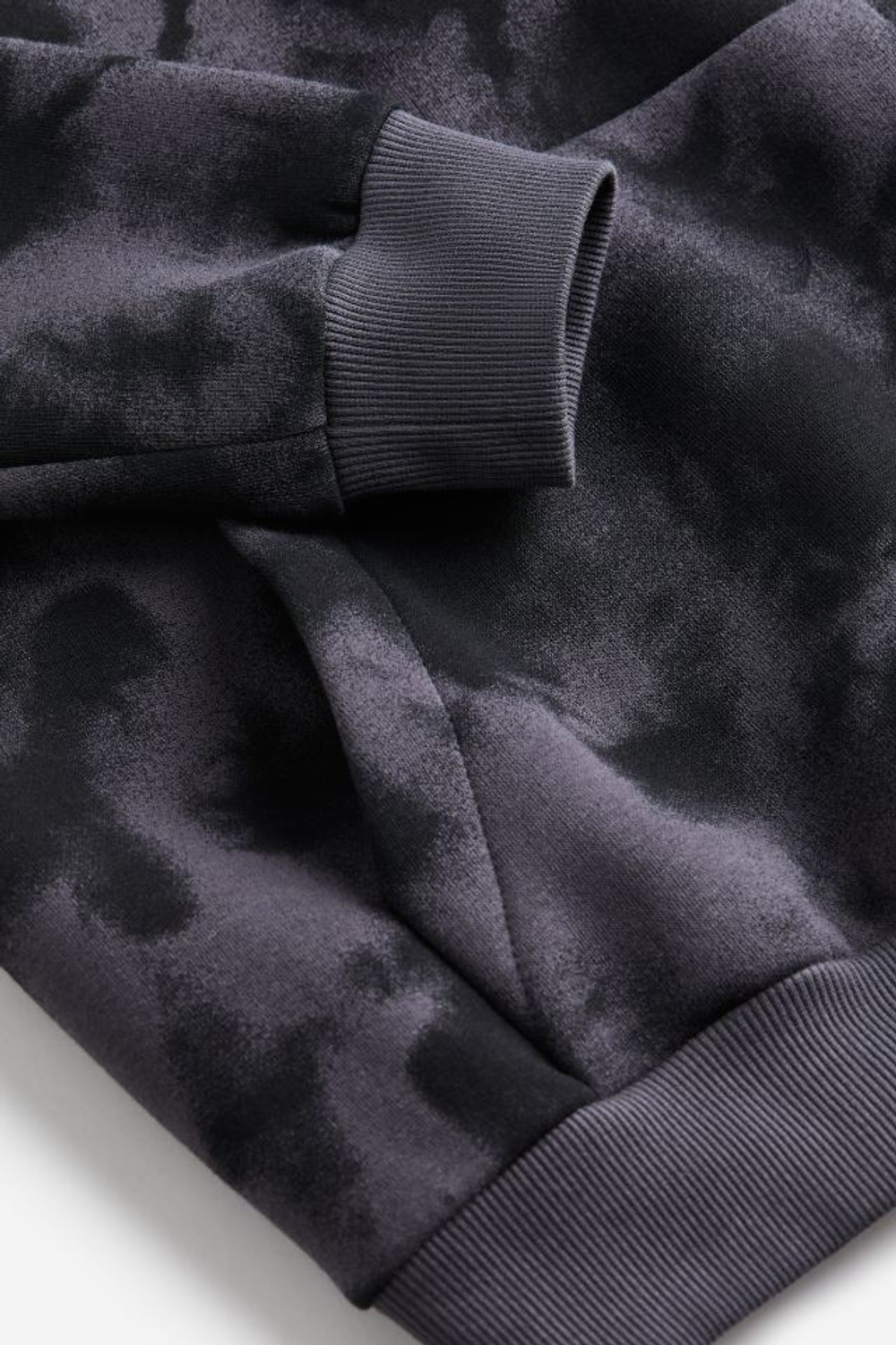 H&M Толстовка с принтом и капюшоном, угольный