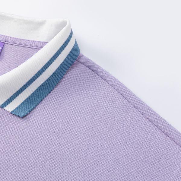 Поло фиолетовый/белый/ пыльно-синий - фото 5