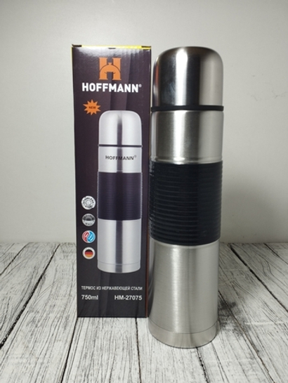 Термос 750мл нерж сталь черн полос 27075