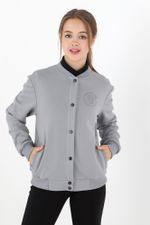 Джемпер для девочки Бомбер-1 Виотекс СЕРЫЙ