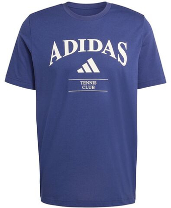 Мужская теннисная футболка Adidas Heritage Graphic Club - dark blue/chalk white