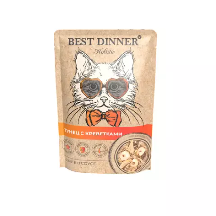 Best Dinner Holistic пауч Тунец с креветками в соусе 70 гр (Тайланд)