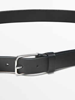 Massimo Dutti Ремень из кожи наппа, черный