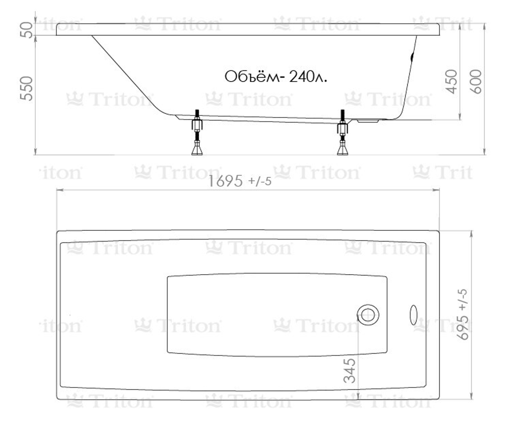 Ванна акриловая Triton Джена