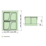 Система хранения в базу 450, H.216мм (ведра: 2х12л), цвет темно-серый