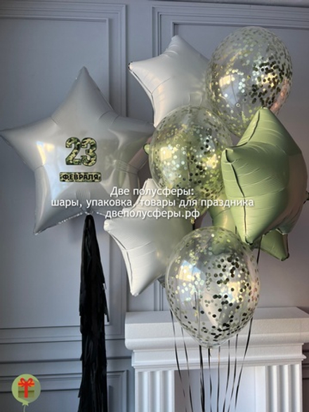 Фольгированная звезда и фонтан