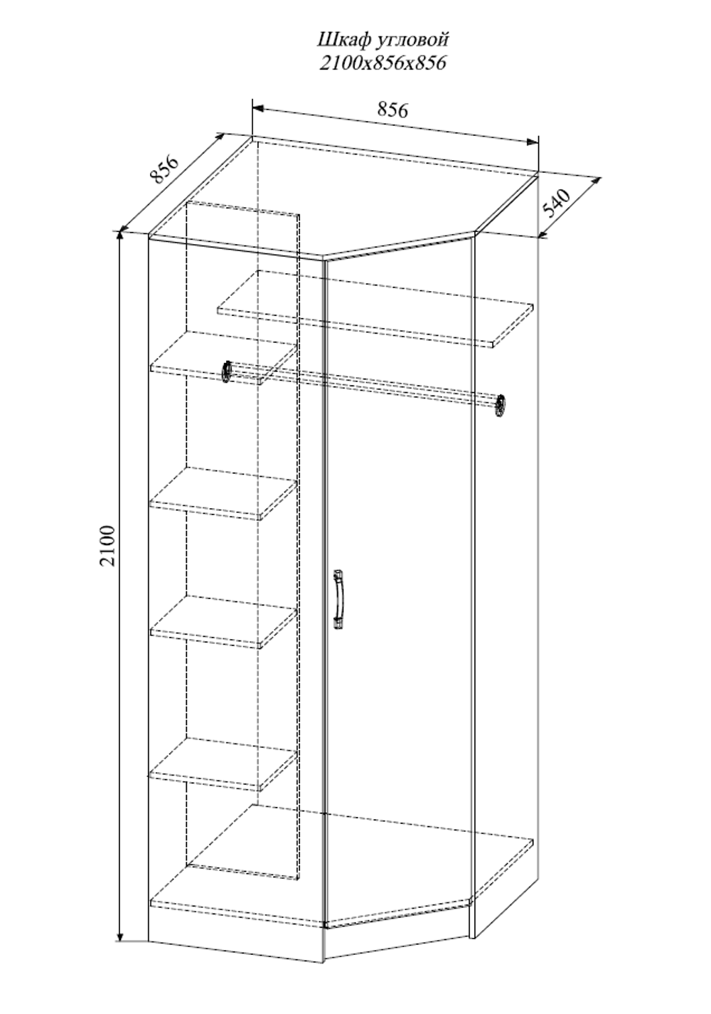 Шкаф угловой "МС Софи" (Сонома/Белый) СШУ 860.1, ДСВ-Мебель, г. Пенза
