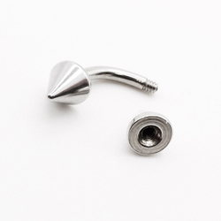 Микробанан 6 мм с конусами 6 мм для пирсинга брови. Медицинская сталь. 1 шт.