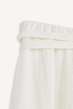 ZARA ЮБКА МИДИ СО СРЕДНЕЙ ТАЛИЕЙ, ЖЕЛТОВАТО-БЕЛЫЙ