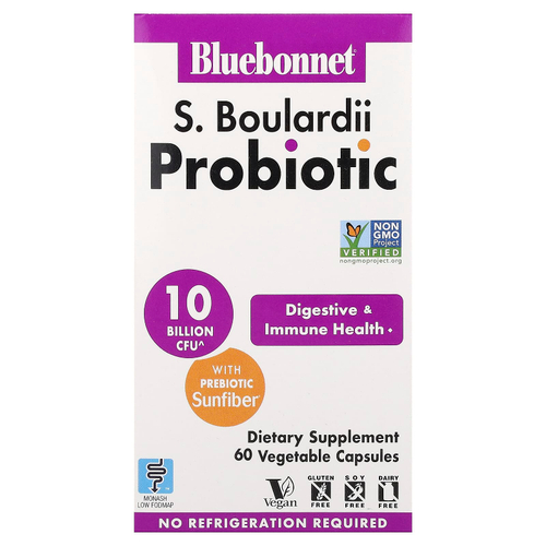 Bluebonnet Nutrition, S. пробиотик Boulardii, 60 растительных капсул