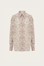 БЛУЗА ИЗ НЕЖНО-РОЗОВОГО ШЕЛКА С АВТОРСКИМ ПРИНТОМ