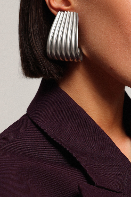 Серьги рифленые