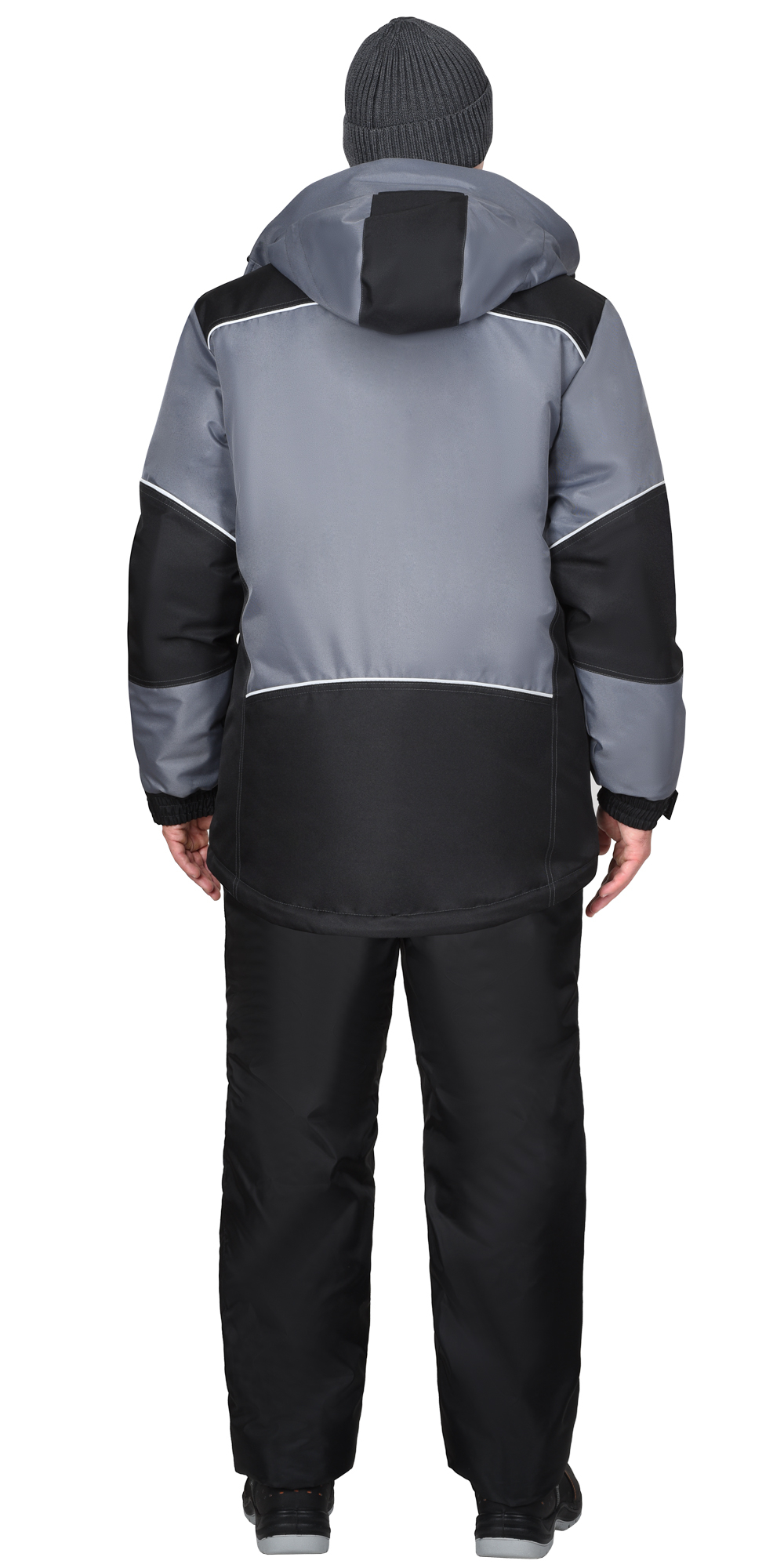 Куртка СИРИУС-АРКТИКА зимняя, средне-серая с черным